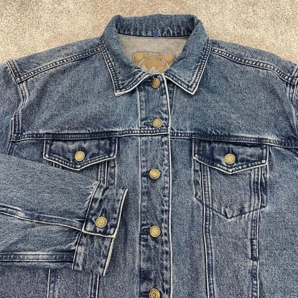 Michael Kors Denim Jean Jacket Womens Large Trucker Blue